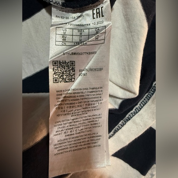 Madhappy Guess Originals Striped Cotton Tee Shirt Size Medium - Picture 4 of 6